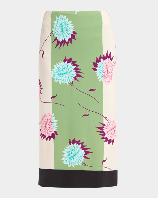 Floral Pencil Midi Skirt